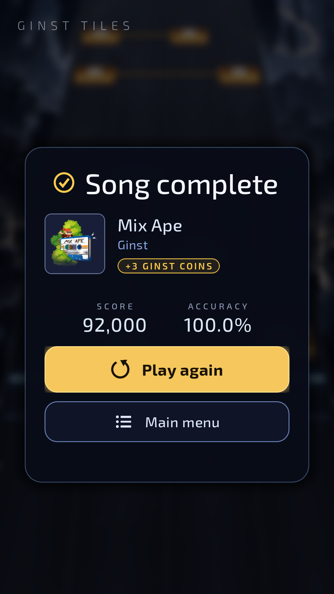 Ginst Tiles Gameplay Result
